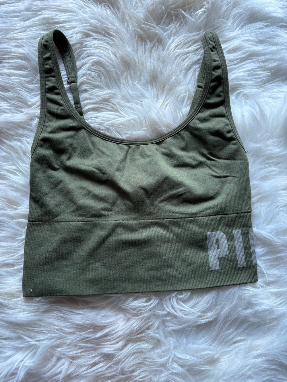 PINK Victoria's Secret Olive Green sports bra Logo Bralette